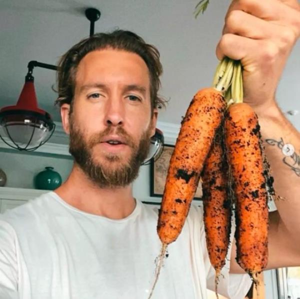 Calvin Harris with carrots