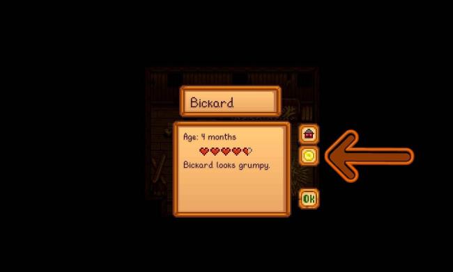 a chicken's animal information screen stardew valley sell animals