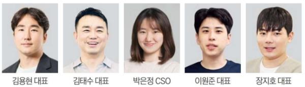 (From　left)　Danggeun　Market　CEO　Gary　Yong-hyun　Kim,　Neosapience　CEO　Kim　Taesu,　Upstage　US　CEO　Park　Eunjeong,　Hyperithm　CEO　Lee　Wonjun,　Doctornow　CEO　Jang　Jiho 