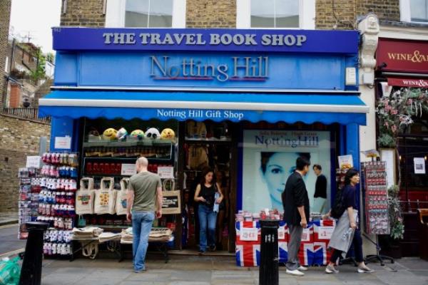 Crowded street at Portobello Road Market in Notting Hill, London, UK