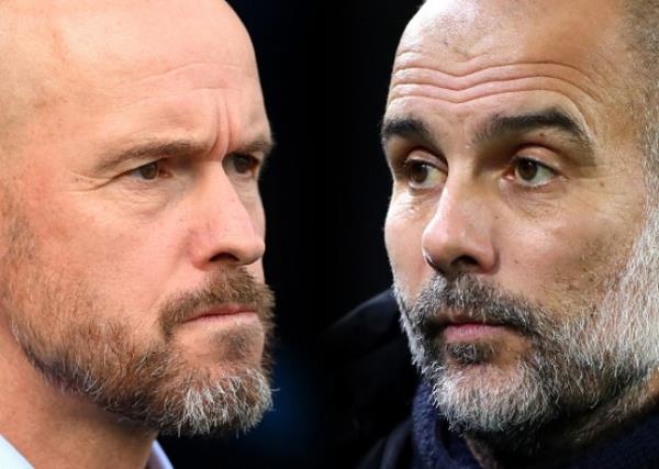 Manchester boss Erik ten Hag and Manchester City manager Pep Guardiola