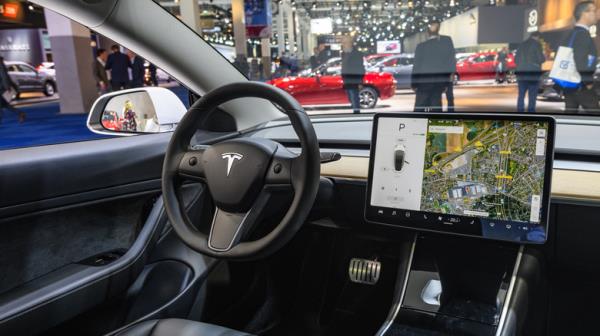 The interior of the Tesla Model 3 