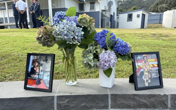 Muriwai memorial for firefighters Craig Stevens and Dave van Zwanenberg