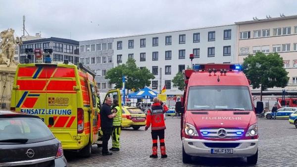 The incident on Mannheim's market square. Pic: AP