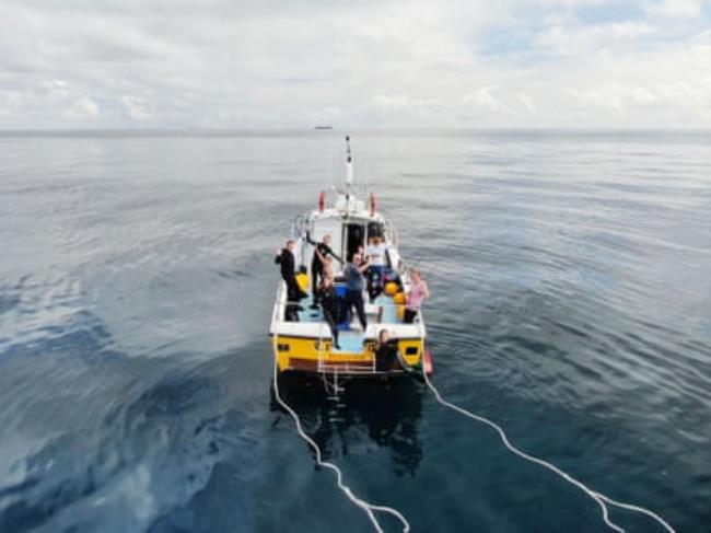 A diving boat on the sea