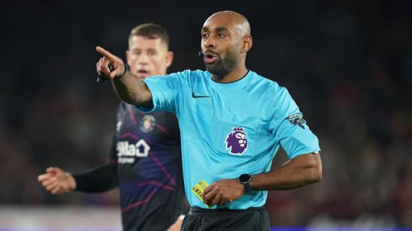 Referee Sam Allison during the Premier League match at Bramall Lane, Sheffield. Picture date: Tuesday December 26, 2023.</p>

<p>　　