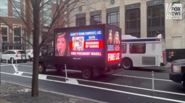 Penn protests bus