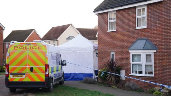 Police outside the house in Costessey near Norwich