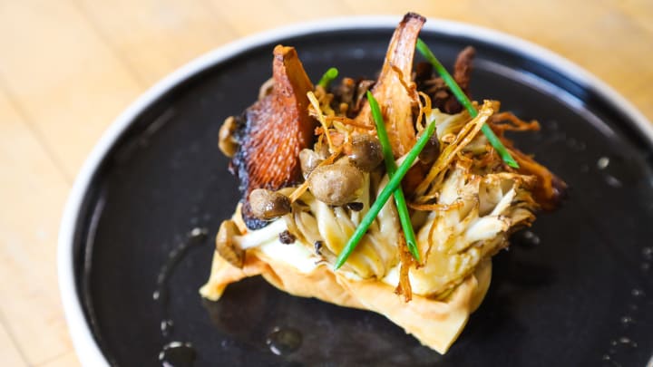 This mushroom and parsnip tart is easy and delicious.