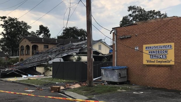 Social media photographs showing damage on the NSW Central Coast caused by thunderstorms that followed a heatwave across NSW.