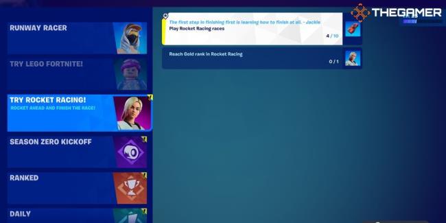 Fortnite Rocket Racers: Try Rocket Racers Quests