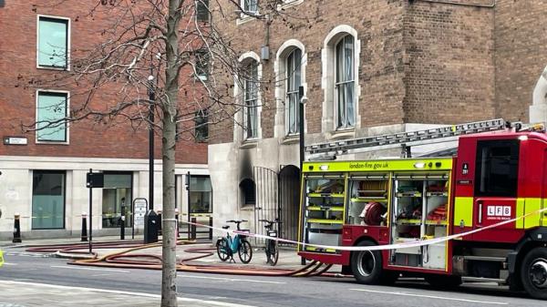 A fire engine near the Old Bailey