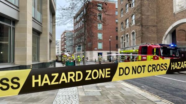 Fire fighters near the Old Bailey