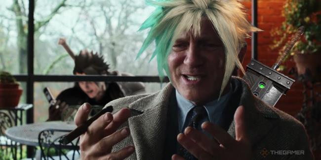 Benoit Blanc from Knives Out as Cloud Strife