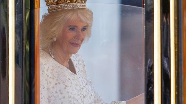 Britain's Queen Camilla leaves Buckingham Palace for the State Opening of Parliament at the Houses of Parliament, in London, Britain, November 7, 2023. REUTERS/Peter Nicholls..