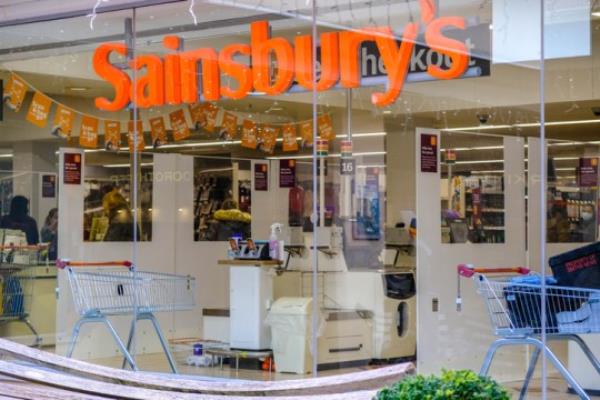 Sainsburys Logo And Exterior Supermarket Shop Front