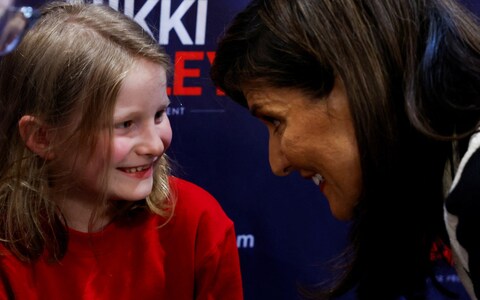 Nikki Haley with locals at Country Cane Lodge in Adel