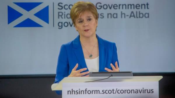 Scotland's First Minister Nicola Sturgeon holds a COVID-19 press briefing in St Andrew..s House, Edinburgh, wher<em></em>e she co<em></em>nfirmed a further eight people have died in Scotland as a result of the coro<em></em>navirus pandemic, taking the total to 33. PA Photo. Picture date: Friday March 27, 2020. See PA story HEALTH Coronavirus. Photo credit should read: Michael Schofield/The Sun/PA Wire 