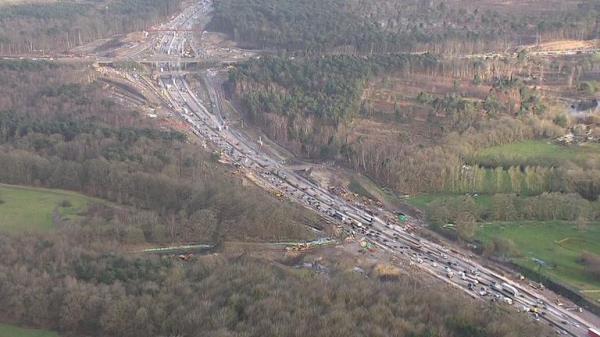 Aerial pictures show the M25 on Friday ahead of this weekend's closure.