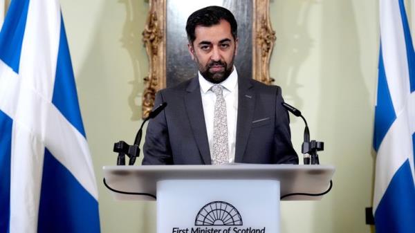 Humza Yousaf speaks during a press co<em></em>nference at Bute House.