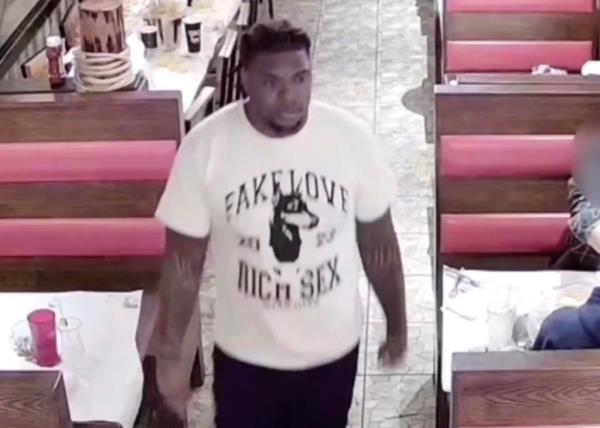 Police are seeking information a<em></em>bout a man seen with Butler, who left the restaurant without paying their steep check