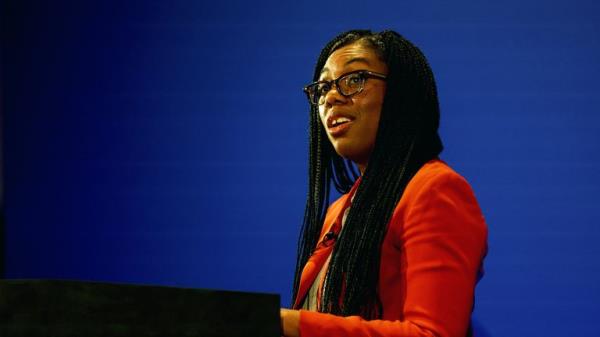 Kemi Badenoch making a speech in March. Pic: PA