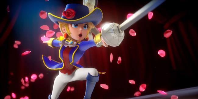 Princess Peach wielding a sword in Princess Peach: Showtime