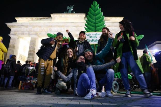 People gather near Berlin's Brandenburg Gate.