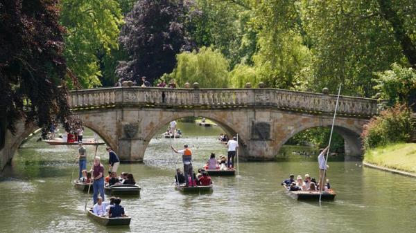 People punting on the River Cam in Cambridge. Picture date: Sunday June 17, 2024.