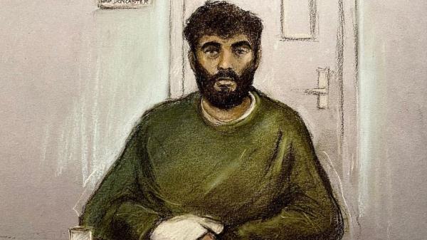 A court sketch of Hassan Jhangur. Pic: PA