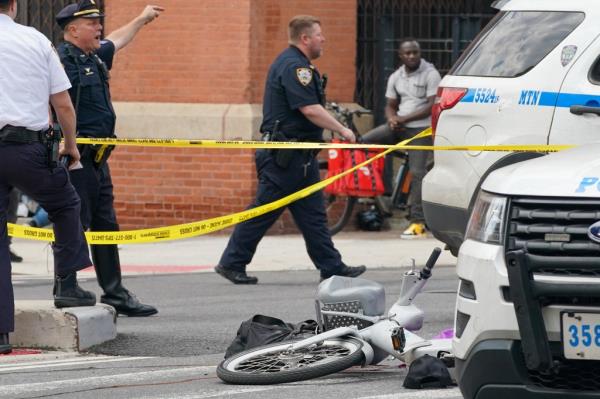 Another accident scene photo ofthe bike struck by the truck at West 50th Street and 11th Avenue.