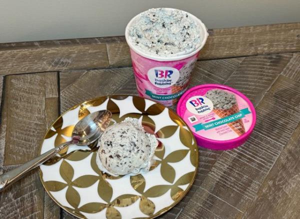 Baskin Robbins mint chocolate chip ice cream