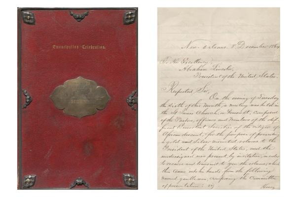 original copies of the Emancipation Celebration in New Orleans sent to President Abraham Lincoln in 1864