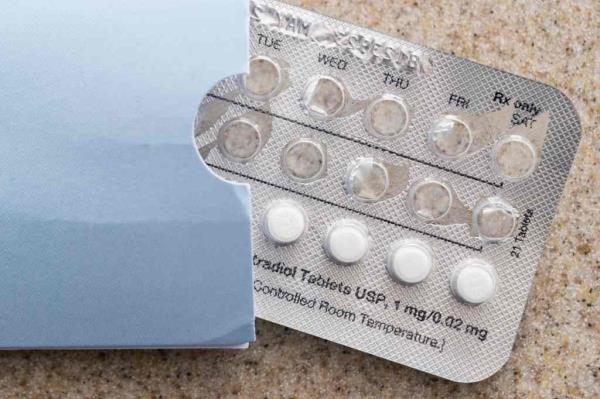 Birth co<em></em>ntrol pills rest on a counter in Centreville, Maryland, on July 6, 2022.