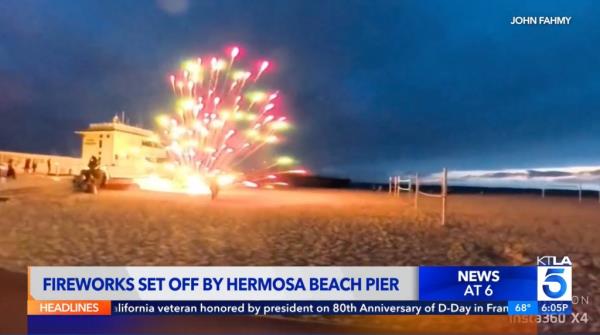 Fireworks on the beach