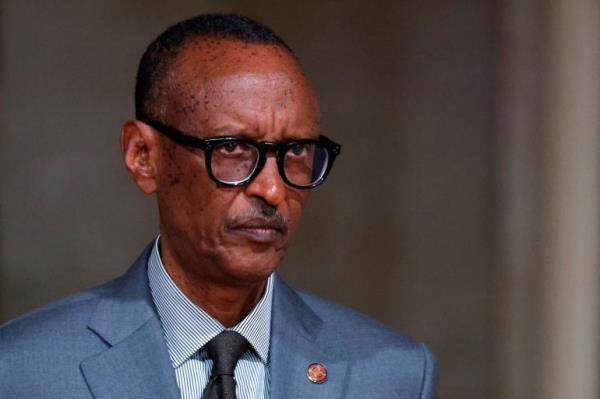 Rwanda's President Paul Kagame arrives to attend a Sport for Sustainable Development Summit at the Carrousel du Louvre (Louvre Carrousel) in Paris on July 25, 2024, one day ahead of the opening ceremony of the Paris 2024 Olympic Games. (Photo by Ludovic MARIN / AFP)