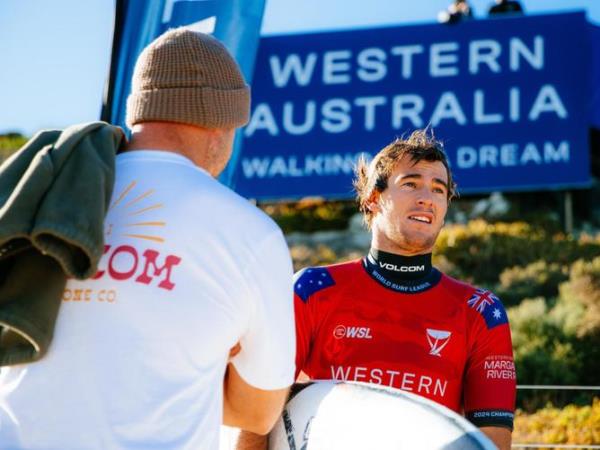 Jack Robinson after surfing in the Opening Round.