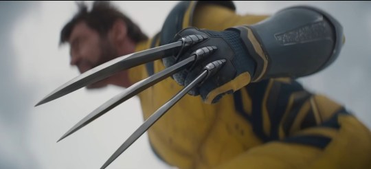 Hugh Jackman as Wolverine with claws out in Deadpool and Wolverine trailer