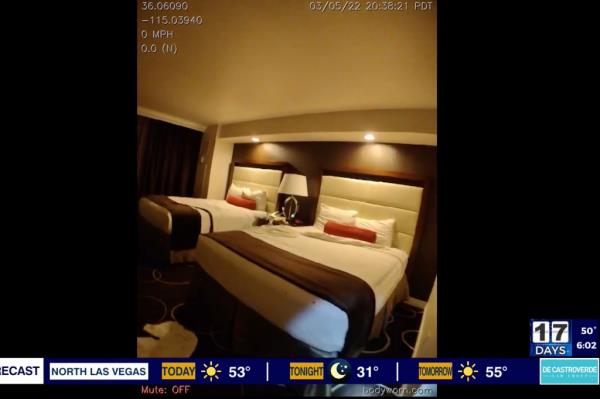 A visual of the hotel room wher<em></em>e Nika Nikoubin stabbed her victim while they were havin<em></em>g sex.