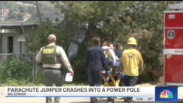 The skydiver was e<em></em>valuated at the scene but refused further treatment because she did not sustain any injuries. 