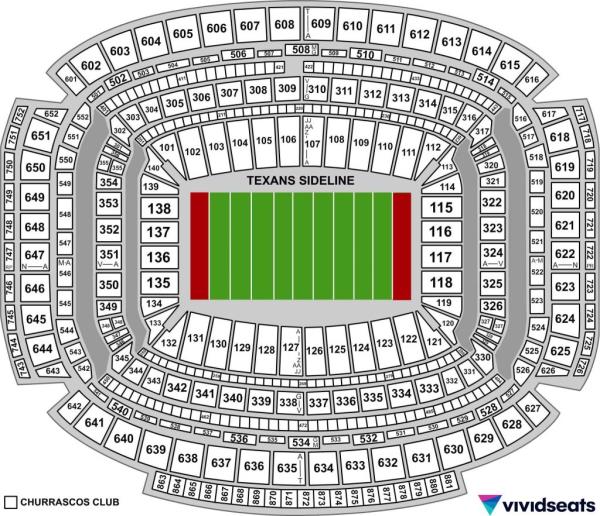 A map of Houston's NRG Stadium.