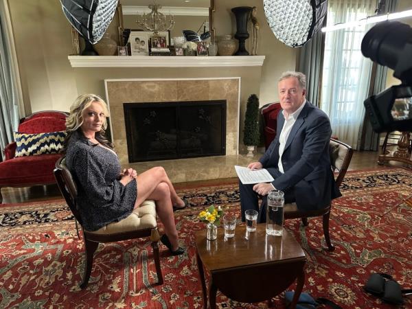 Stormy Daniels and Piers Morgan.