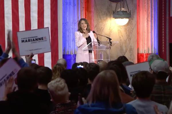 Marianne Williamson announces her campaign.