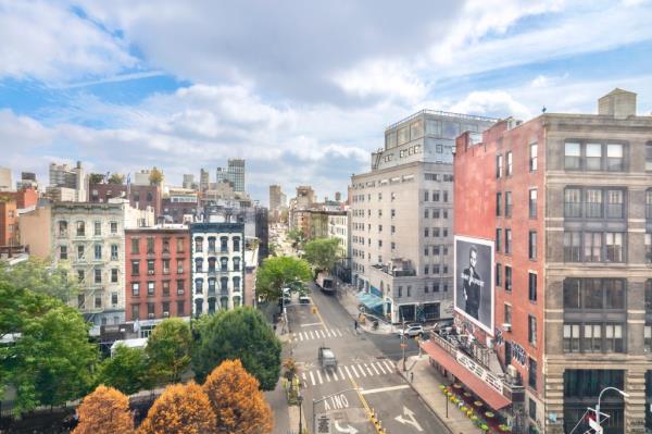 The apartment is situated at the intersection of Soho and Nolita, and comes with great views.