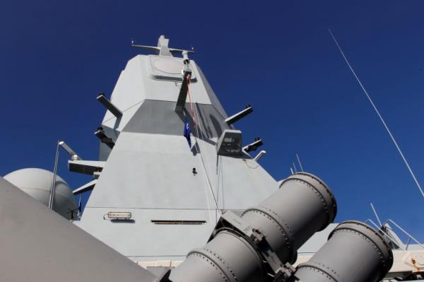 The Danish Royal Navy Iver Huitfeldt-class frigate HDMS Niels Juel