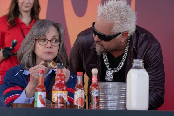 Guy Fieri hosts a spicy BBQ wing eating contest, which Betty (Sally Field) enters. 