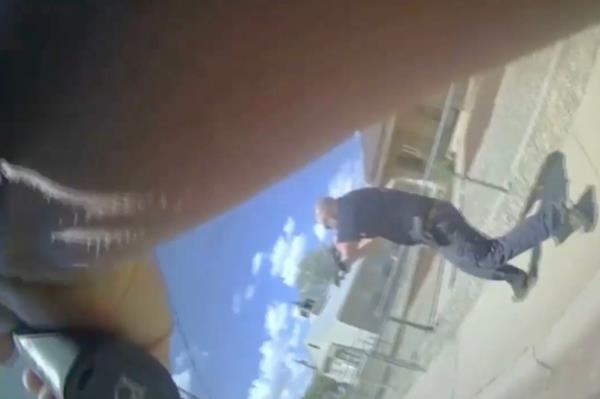 Body camera footage released by New Mexico police show they moment officers co<em></em>nfronted the shooter.