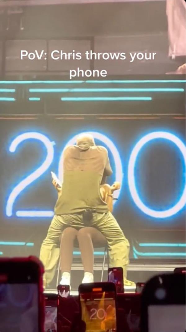 Chris Brown throws fans phone</p>

<p>　　