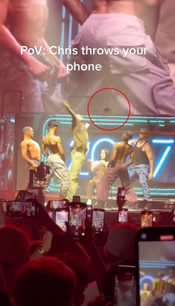 Chris Brown throws fans phone</p>

<p>　　