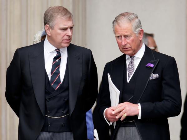 Prince Andrew with his older brother, King Charles III.